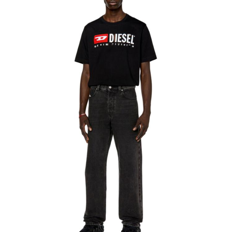 DIESEL T-Shirts Men's Black Crew Neck Moderate Straight Fit A114210BLAP-900