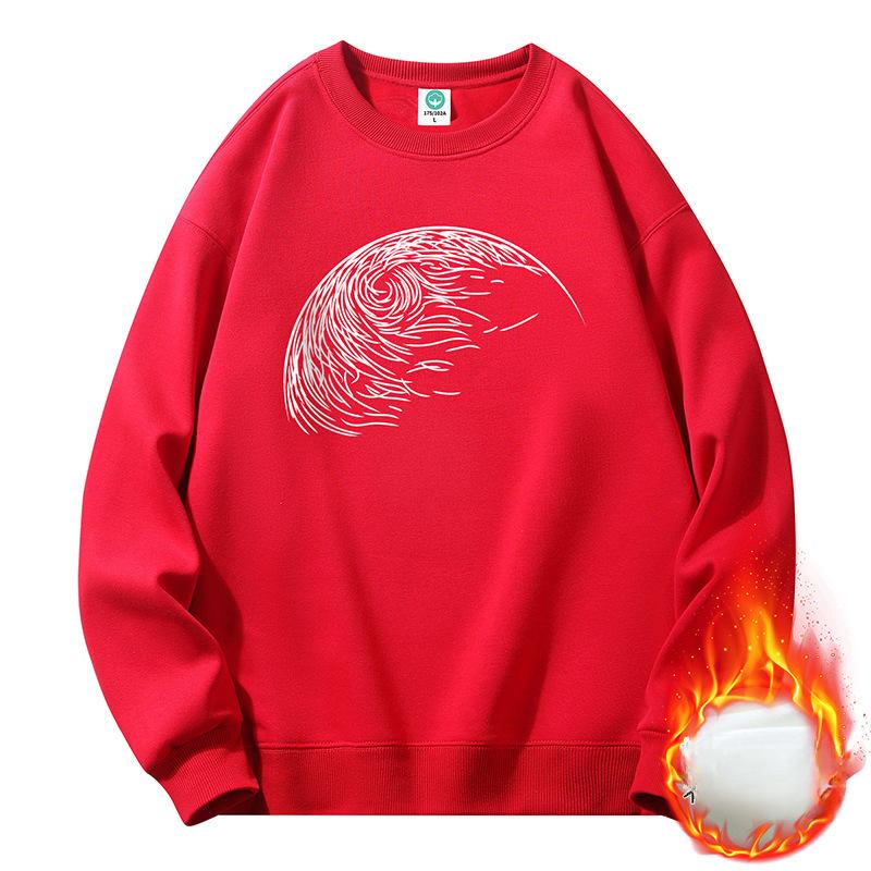 Утолщенный флисовый свитер с круглым вырезом для мужчин и женщин, свободный пуловер Tide, новый парный свитер, мужские модели на весну и осень