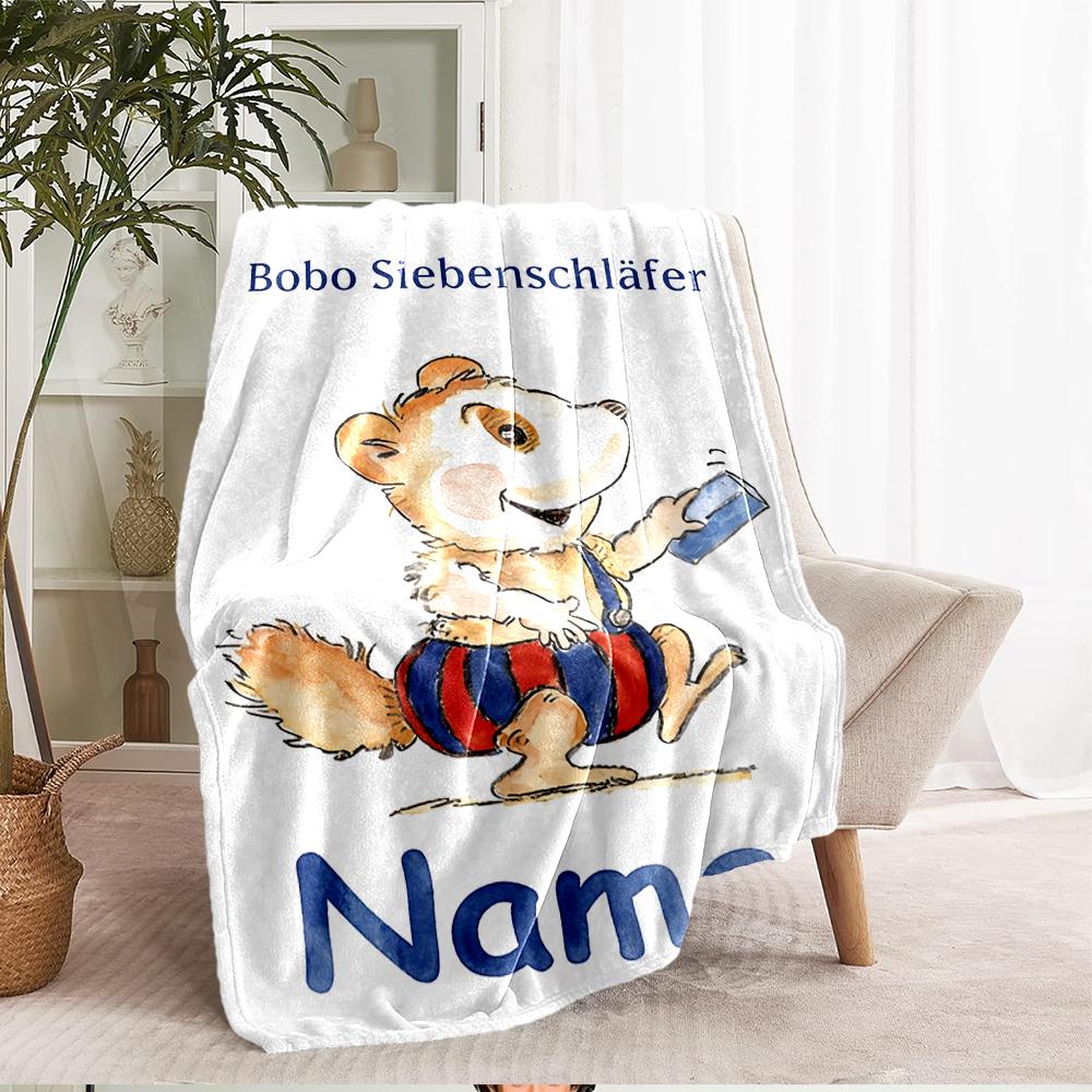 Custom Name Bobo Theme Printed Blanket - Perfect for Couch, Bed, Travel & Outdoor Use | Machine Washable, Cozy & Durable.