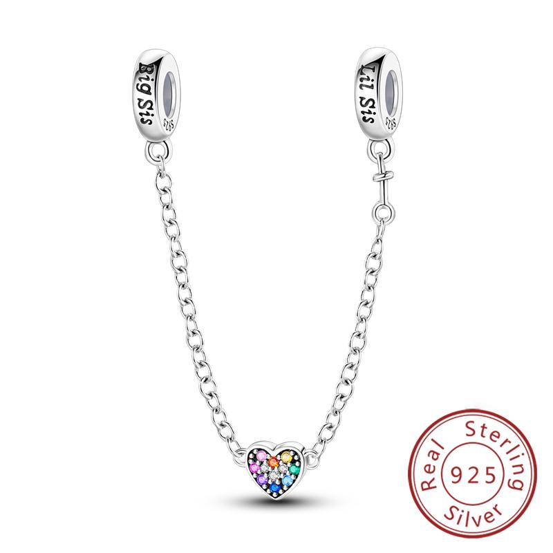 New Original Safety Chain Clasp Clip Charm Bead Copper Heart Bow Star Moon Fit Bracelet Diy Woman Girl Jewelry Gift