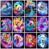 5D Diy Diamond Painting Tiger Lion Embroidery Mosaic Animal Fantasy Full Square/Round Home Decor