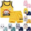 2Pcs/Set Baby Boys Kids Cute Vest T Shirt + Pants Cartoon Clothes Suit
