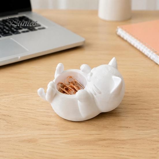 Органайзер для туалетного столика в спальне 3D Кот Удачи Настольный ящик для хранения, Милый многофункциональный слот для колец, денег, ювелирных изделий, Мини-горшок для растений Фигурка для декора дома,