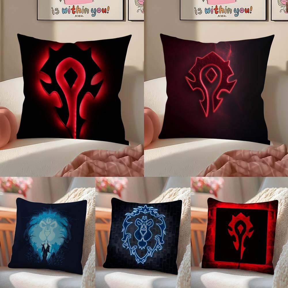 Fashion WWorld Of Warcraft WWOW Cushion Cover Pillowcase Short Plush Invisible zipper Room Sofa Cushion Cover