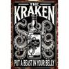 Винтажная металлическая вывеска The Kraken Rum, Готический декор стены с осьминогом, Декоративный элемент для мужской берлоги, бара, для ценителей рома