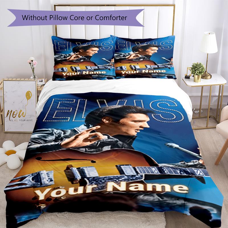 Elvis Presley Customized Name Custom Bedding Perfect for Living Rooms Breathable Duvet Cover Home Decor Perfect Gift for Friends & Family