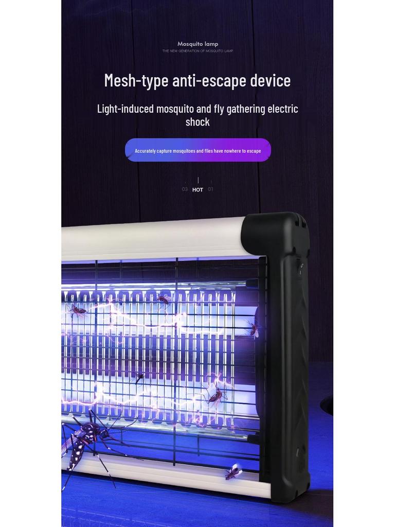 Уличная светодиодная лампа-ловушка для комаров и мух - Подвесная вертикальная борьба с вредителями для ресторанов, мастерских и ферм