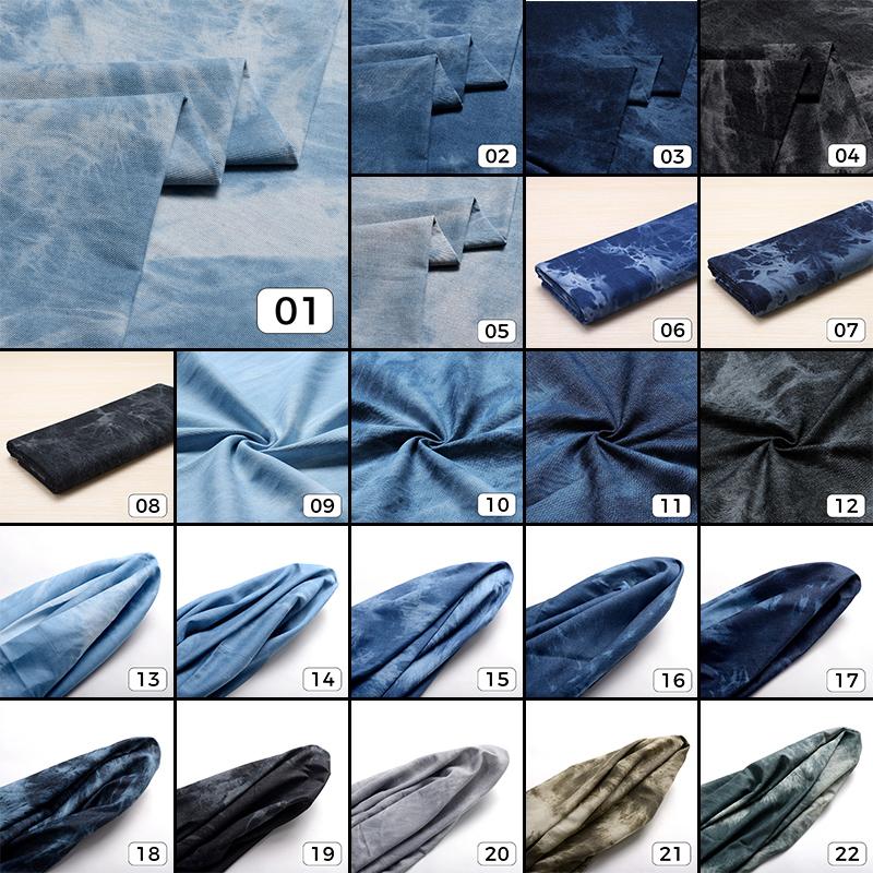 50*140 см модная джинсовая ткань тай-дай, промытая, плотная ткань для юбок, джинсов, брюк, одежды, платьев, шитья, сделай сам, пэчворк, материал