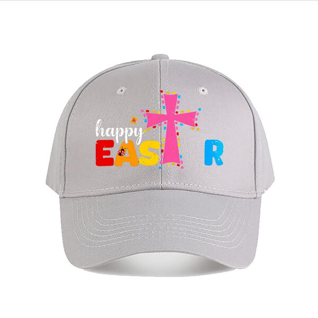 Happy Easter Colorful Cross Baseball Cap Fashion Unisex Sunhat Womens Outdoor Sports
