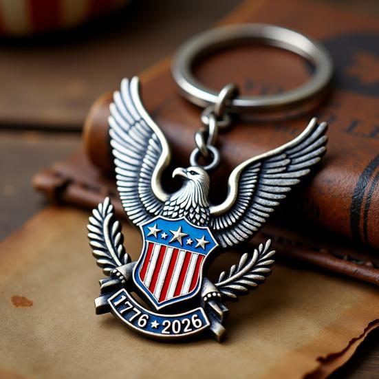 Отпразднуйте 250 лет американской гордости Брелок в форме совы с узором флага США Брелок к 250-летнему юбилею Универсальный сувенир