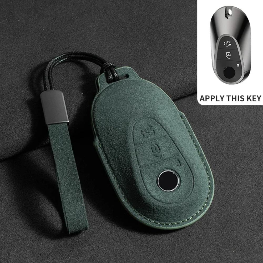 Suede Leather Car Key Case for Mercedes Benz E Class W213 W205 E200 E260 E300 E320 AMG CLA 2019 2020 Remote Fob Shell Case