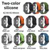 Silicone Strap For Apple Watch Band Ultra 2 49mm Series 9 8 7 45mm Breathable Two-color Bracelet iWatch 6 5 4 SE 44mm 42mm Belt