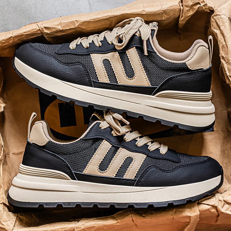 Мужские летние дышащие повседневные кроссовки для бега 2025 - Толстая подошва, износостойкие, универсальные для студентов и отцов.