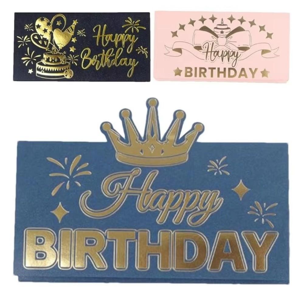 Folding Birthday Cash Envelopes Gold-stamped Birthday Money Box For Kids Teens