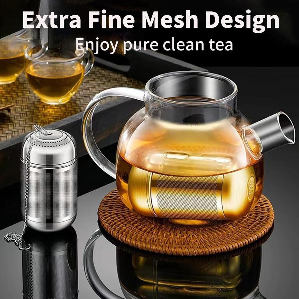Tea Infuser,304 Stainless Steel Tea Strainers for Loose Tea,Loose Leaf Tea Steeper,Fine Mesh Tea Ball holder with Chain Hook and Lid,Reusable Tea