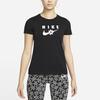 Nike Sportswear Daisy Logo Print Round Neck Short Sleeve T-Shirt Women Tops Black DN5859-010