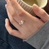Double Zircon Pearl Ring Women's Light Luxury Niche Design Flash Diamond Opening Adjustable Index Finger Ring