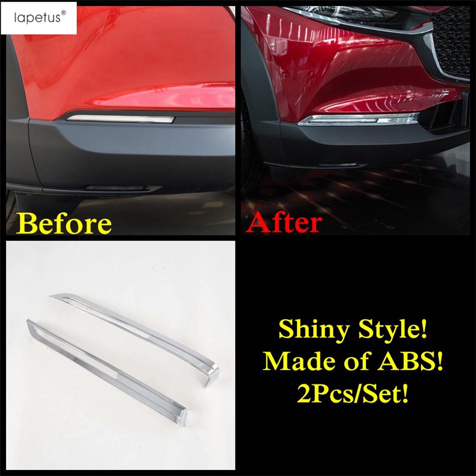 For Mazda CX-30 - 2025 Car Front Rear Fog Lamp Decorative Light Bar Eyebrow Cover Trim ABS Chrome Carbon Fiber Accessories