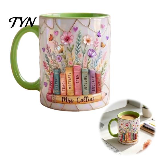 Ceramic Mug for Hot or Iced Drinks Nurturing Teacher Mug, 11oz/18oz Capacity Coffee Cup, Gifts Teachers from Students Durable Handcrafted Drinkware