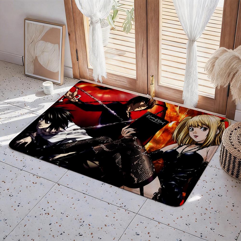 Hot Anime D Death N Note Floor Mat Eco Flannel Doormat Non Slip Odorless Indoor Floor Rug Soft Short Plush Home Mat