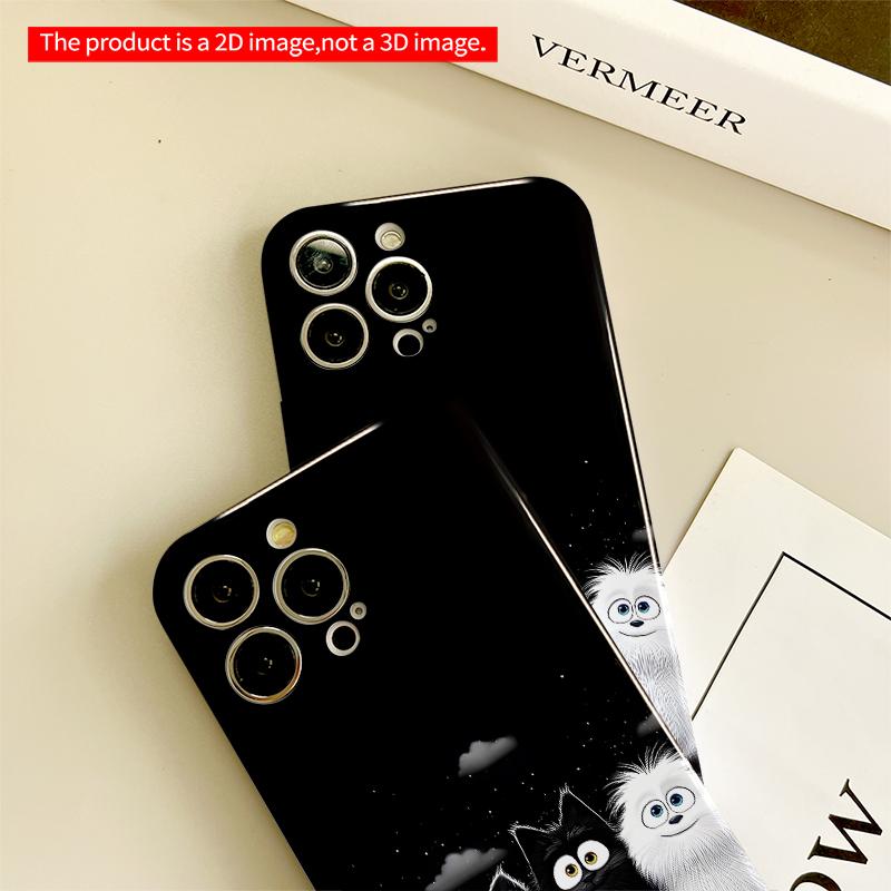 2DFlat Night Sky Cats Wall Art Phone Case All inclusive film hard iPhone case, compatible with iPhone 18 Pro Max 17 16 15 14 13 12 11