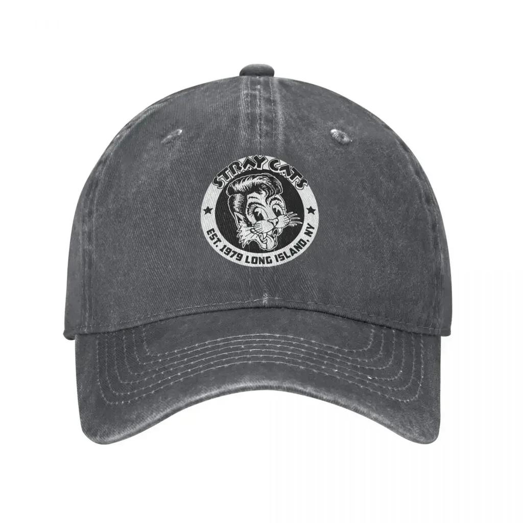 Stray Cats Band Unisex Style Baseball Caps Distressed Washed Hats Cap Vintage Outdoor Workouts Adjustable Fit Snapback Cap