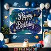 Party Backdrop Happy Birthday Birthday Stars Blue Photo Booth Background Front Door Decor
