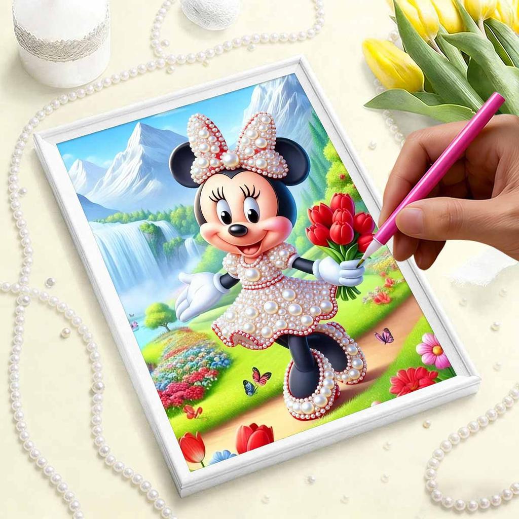 Disney Жемчужная живопись Минни Горный Цветок Море Водопад Креативное Искусство 5D Жемчучная Вышивка Набор для Вышивания Крестиком Ручная Работа DIY Декор Дома и Комнаты Подарок