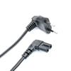 90° L-Shaped Euro 2-Pin Plug Power Cord for Milk Warmer, Tea Brewer, Kettle, Water Heater, Nail Art Machine, Desk Lamp