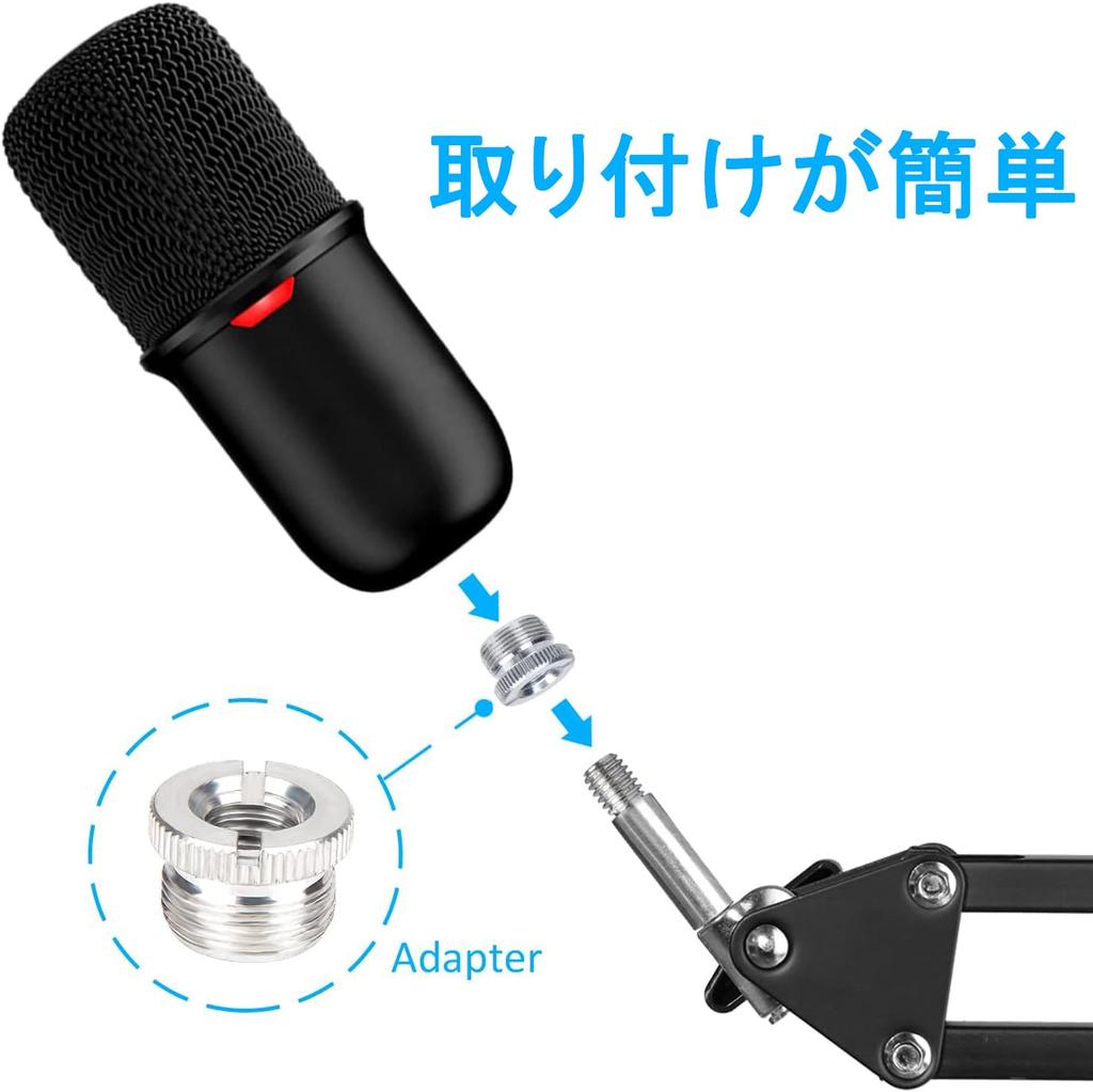 Desktop Foldable Microphone Stand with Extendable Microphone Arm for SoloCast USB Boom Arm Microphone, Adjustable Suspension Boom Scissor Arm for