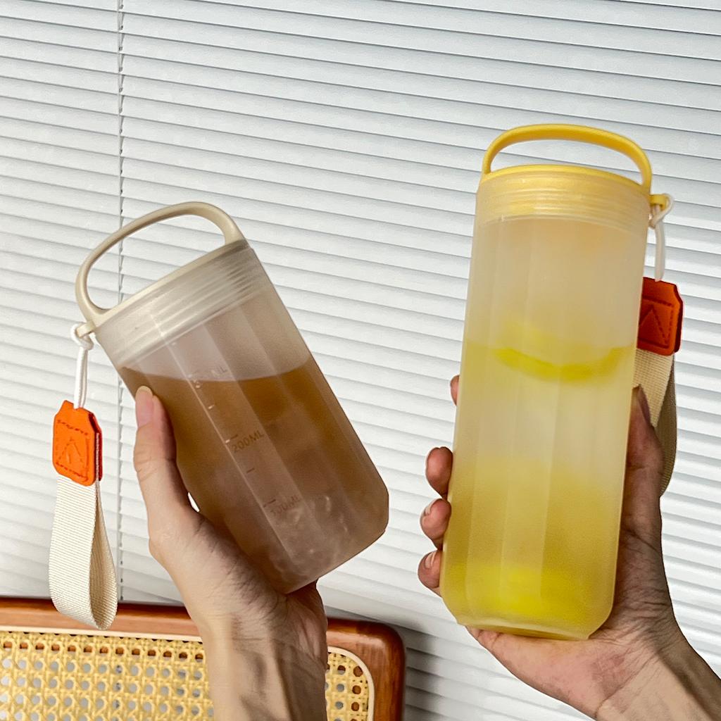 350/550Ml Transparent Plastic Water Bottle Portable Leak-proof Drinking Cup WIth Handle Travel Sport Heat-resistant Tumbler