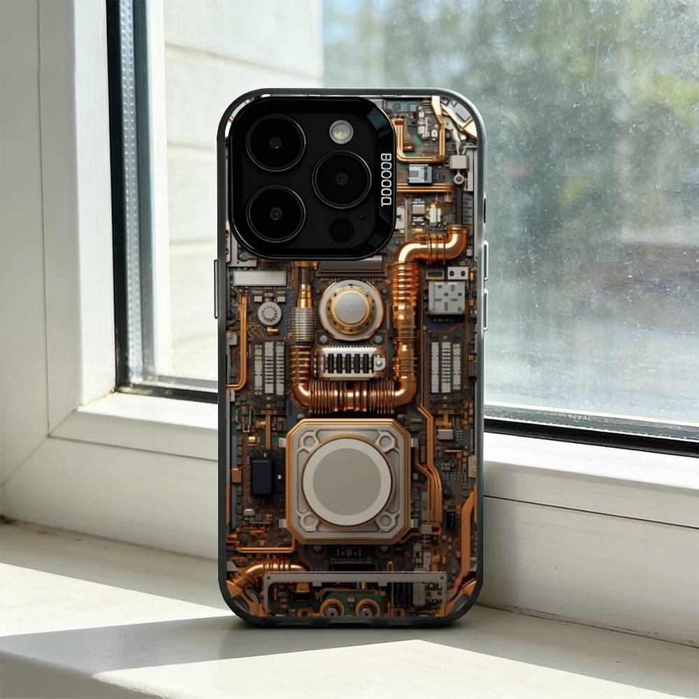 Чехол для телефона с изображением печатной платы Circuit B для iPhone 17,16,15,14,13,12,11 Plus,Pro Max,XS,Красочный Серебристый Черный Чехол