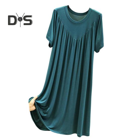 Pullover Lady Night Robe Short Sleeves Stylish Sleepwear Women Night Dress