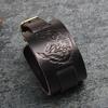 Punk Men Women Wolf Wide Genuine Leather Belt Bracelet Cuff Wristband Bangle