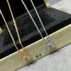 New Hot Brand Vintage Diamond Necklace For Women Luxury Jewelry Mini Flowers Designer Pendant Pure 925 Silver Chain Necklaces
