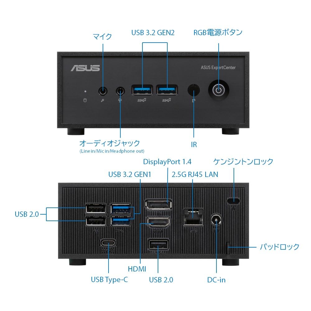 Asus Настольный мини-компьютер N100 SSD 128G 11 Авторизованный дистрибьютор Черный (Процессор Intel/4 ГБ (Макс. 16 ГБ)/М.2 (PCIE)/Windows Pro) [Японский продукт]