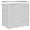 VidaXL Panier à linge avec 2 sections blanc 53x35x57 cm résine tressée 372038