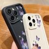 Ударопрочный чехол для телефона TPU с принтом фиолетовой бабочки для iPhone 16 Pro 15 Pro Max 14 Plus 13 12 11 XR XS 8 7 с мягкой защитой линз, матовая задняя крышка