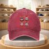 Hippo Reindeer Christmas Light Print Washed Denim Baseball Cap Adjustable Streetwear Hat