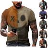 Halloween T Shirt Men's Casual Round Neck Blood Splatter Pattern Tops Horror Bloody Printed Short Sleeve Tops