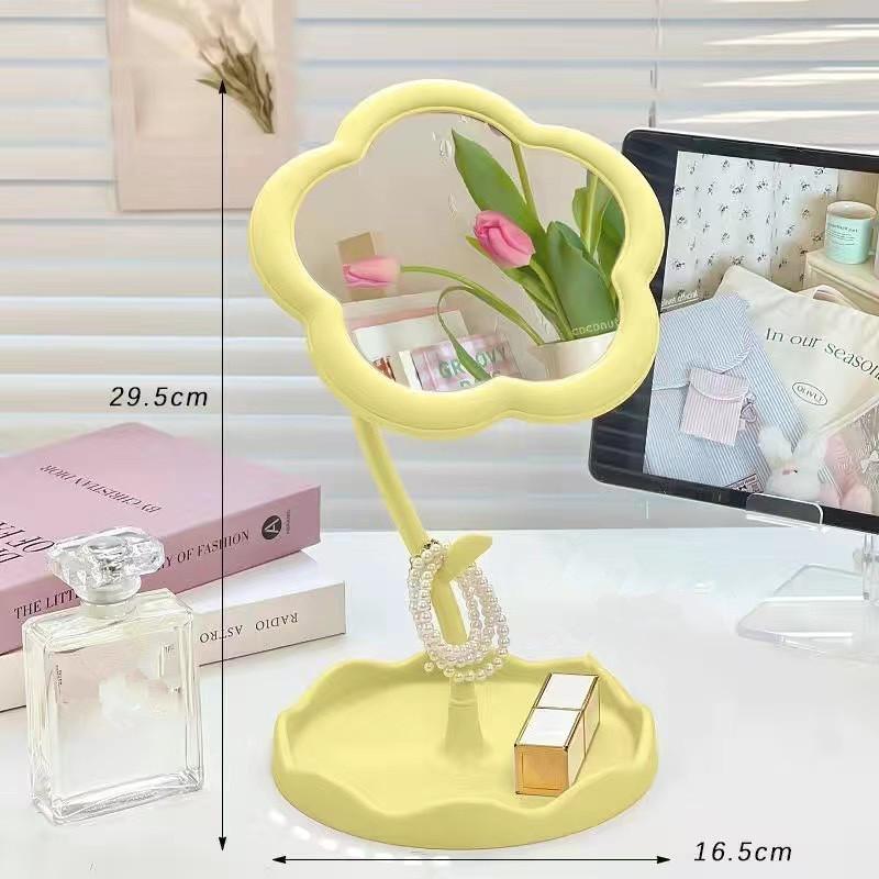 Desktop Sunflower Style Makeup Mirror For Girls Dressing Hanging Jewelry Beauty Mirror For Bedroom Dormitory Dressing Mirror