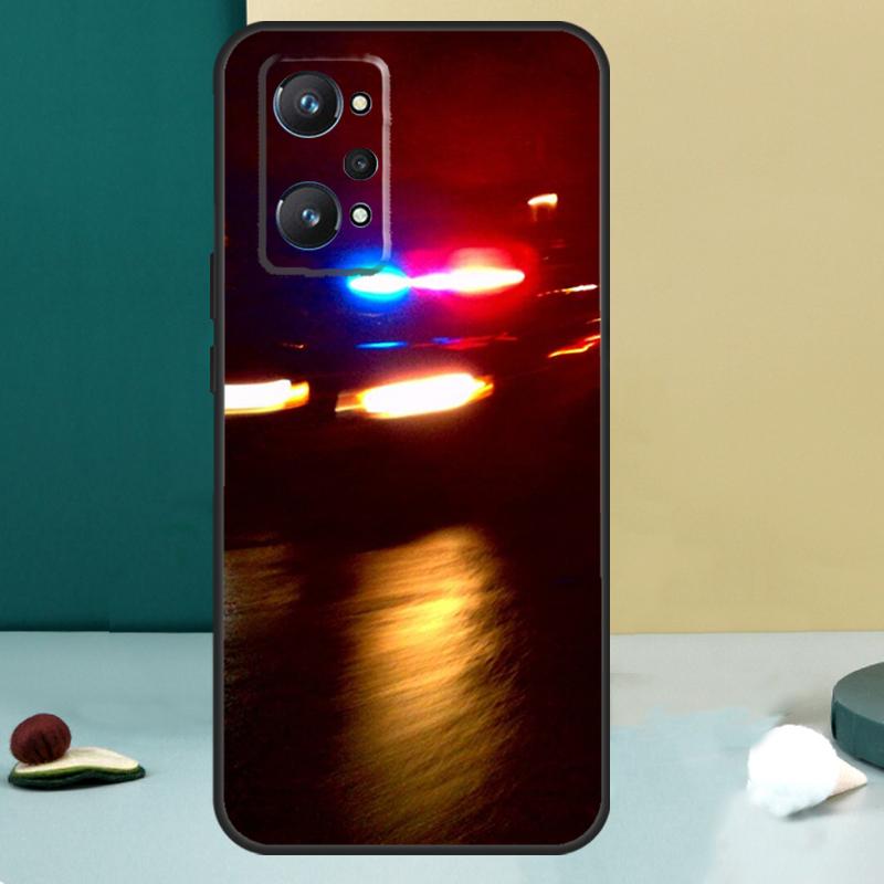 Световая сигнализация полицейских машин ночью для Realme 11 10 12 13 14 Pro Plus GT 7 6 5 Pro GT 6T C67 C61 C53 C51 C21Y C25S C75 C55 Чехол