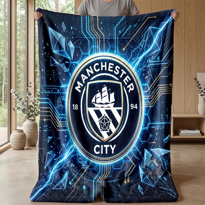 Manchester City Theme blanket Soft Flannel Blanket Plush Throw Blanket Cozy Sofa Bed Blanket for Home Decor