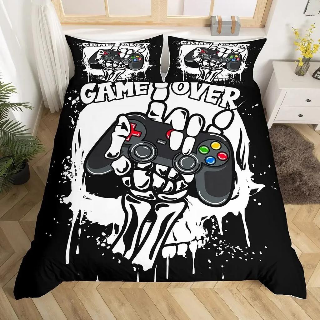 Play Designs Duvet Cover Pillowcase Gaming Bedding Set Video Games Adult Boy Girl Bedroom Decoration Single Double Size