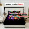 3PC Oil Color Game Console Bed Sheet, 1 Fitted Sheet+2 Pillowcases, Digital Printing Technology, Comfortable and Soft Fabric