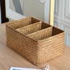 Корзина Настольный Органайзер Контейнер для Косметики Прямоугольный Декоративный Ручной работы Плетеная Ротанг Солома