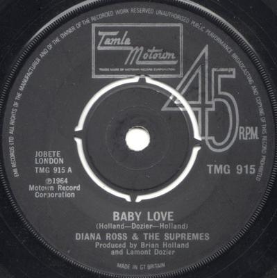 7-дюймовая пластинка SUPREMES - Baby Love TMG915 Tamla Motown 1974 Великобритания Соул/Фанк Б/У