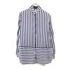 Made In Italy Silk Blend Striped Pattern Long Sleeve Shirt Women Used