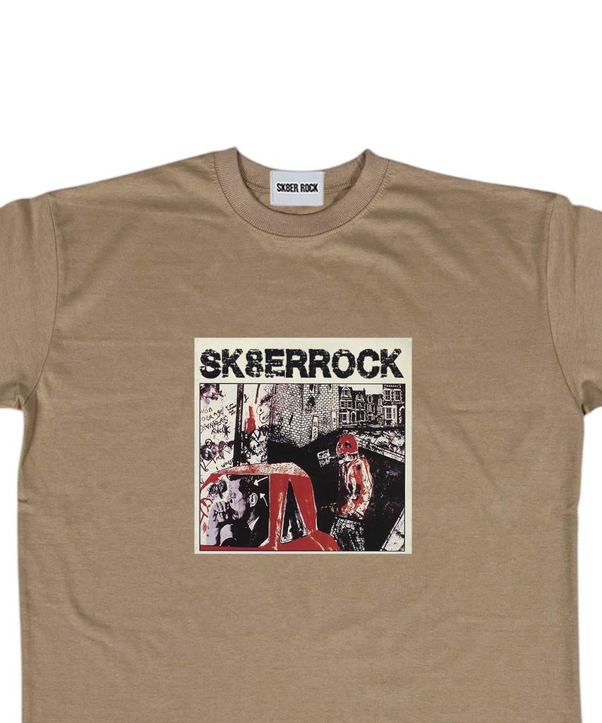 SK8ER ROCK Грязная Граффити Футболка ((бежевый ))