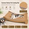 Охлаждающий плетеный коврик из ротанга для кошек и собак - Дышащая, устойчивая к царапинам лежанка и шезлонг для питомцев.